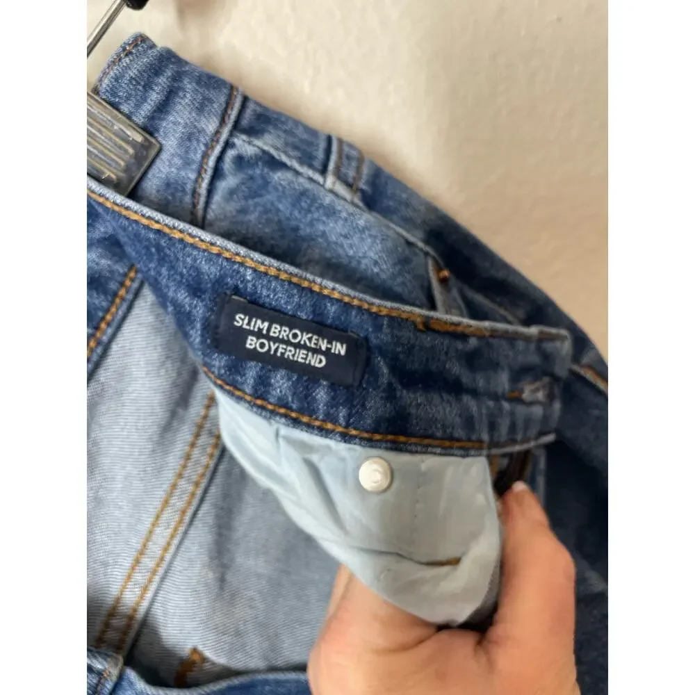 J Crew Slim Broken-in Boyfriend Jeans Size 28 Distressed K8462 Blue